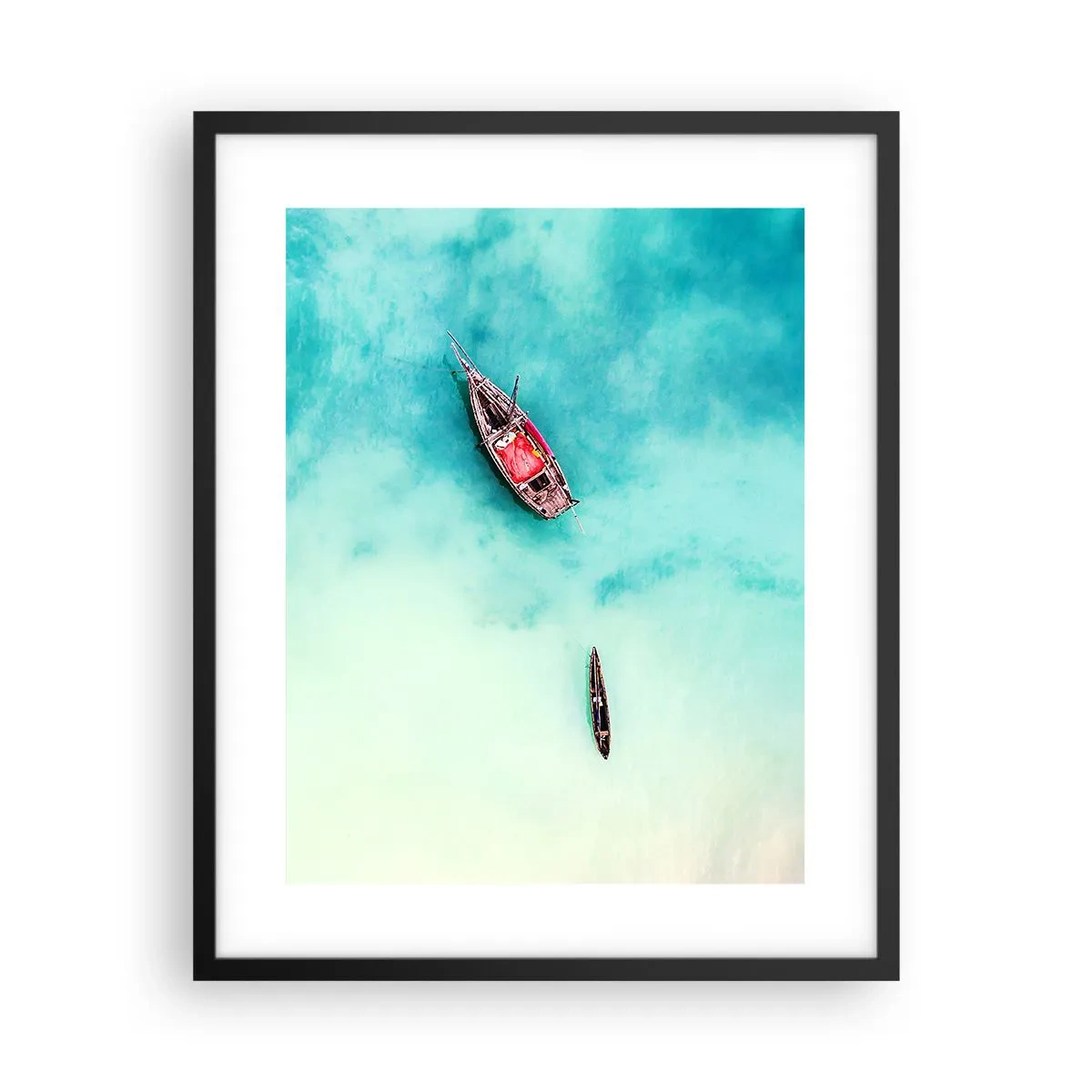 Poster in een zwarte lijst - Want op de stranden van Zanzibar, wanneer het teveel aan water ... - 40x50 cm
