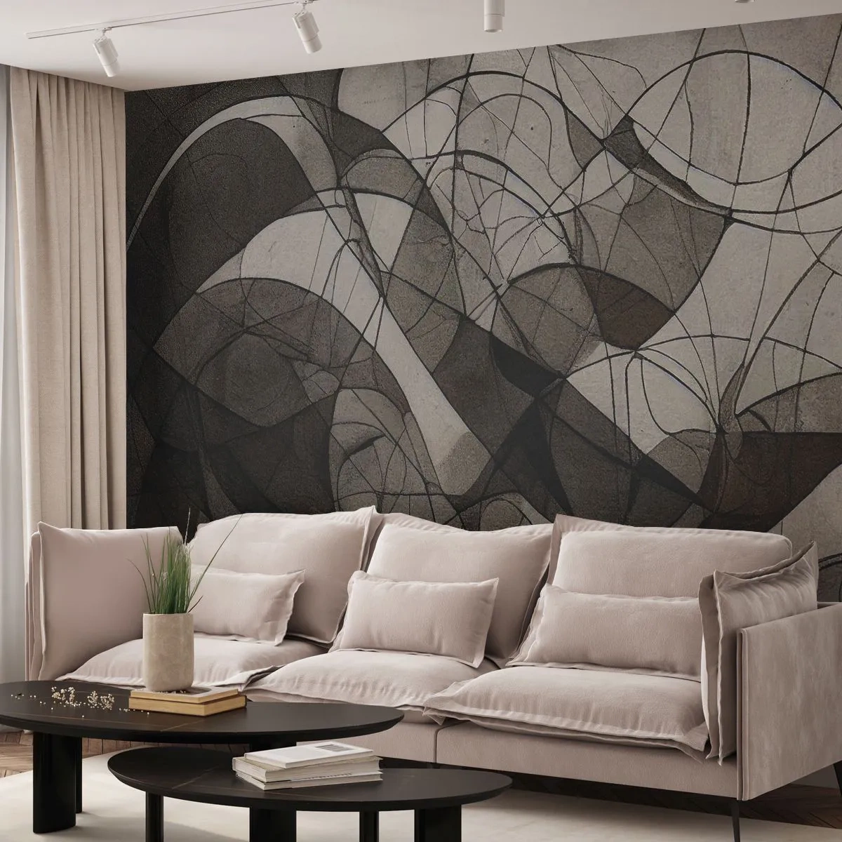 Fotobehang Standard Eco - Circulatie van aardekleuren - Deel, Modern, Krijt - 150x105 cm