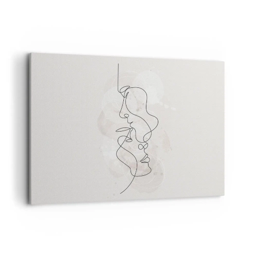 Schilderen op canvas - Verstrikt in een omhelzing - 100x70 cm