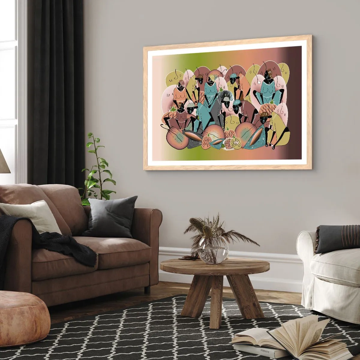 Een poster in een licht eiken lijst - Er komt een geweldige vakantie aan - 40x30 cm