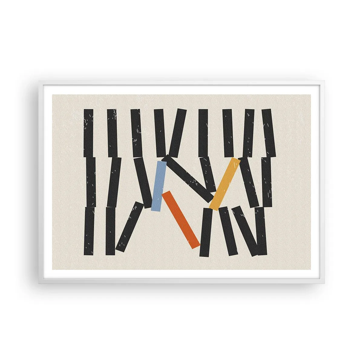 Poster in een witte lijst - Domino – compositie - 100x70 cm