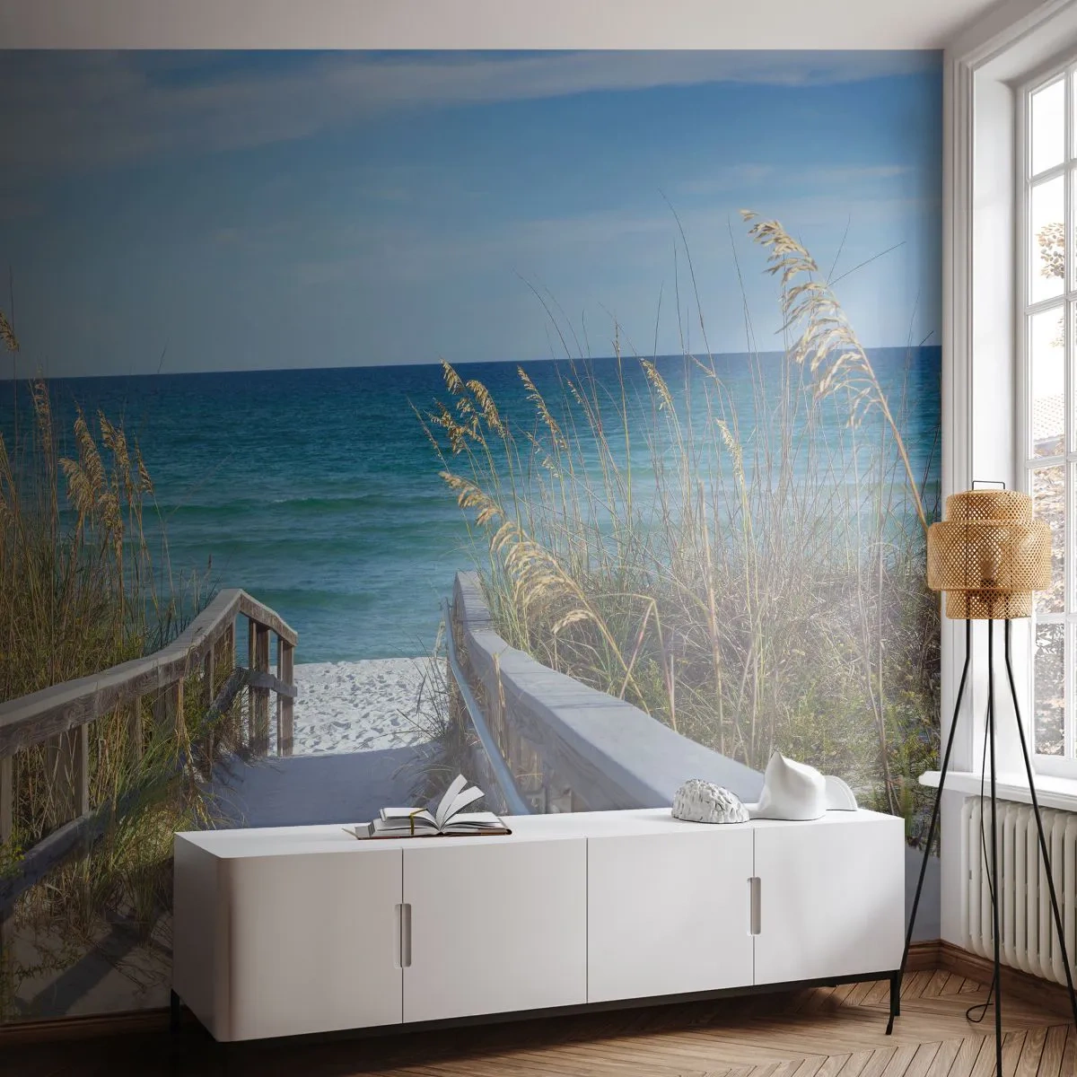 Fotobehang Standard Eco - In de zon, in de wind - Landschap, Zee Duin, Zee - 400x280 cm