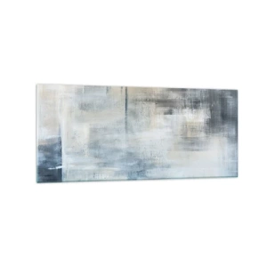 Schilderen op glas - Achter het blauwe gordijn - 120x50 cm