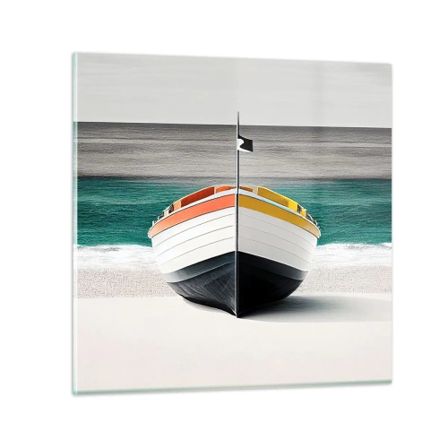 Schilderen op glas - Op zijn plaats - 70x70 cm