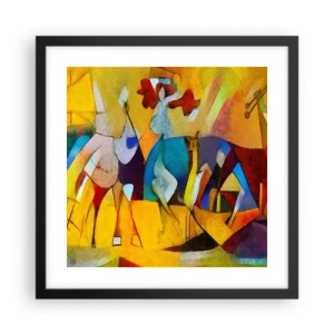 Poster in een zwarte lijst - Zon - leven - vreugde - 40x40 cm