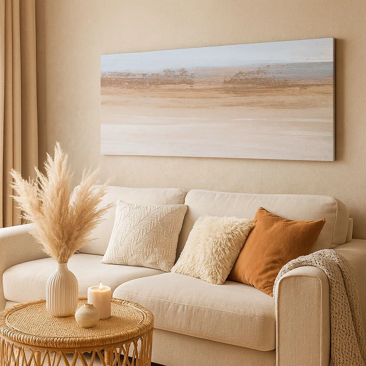 Schilderen op canvas - Dubbelzinnig landschap - 100x40 cm