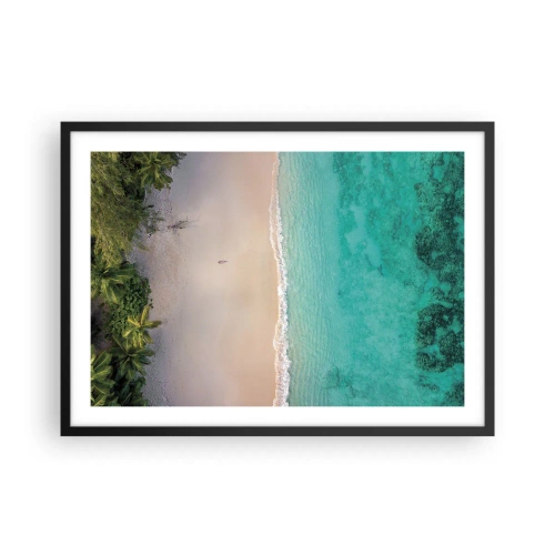 Poster in een zwarte lijst - Paradijsstrand - 70x50 cm