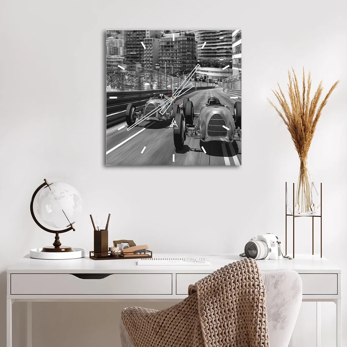 Wandklok - Klok - Lang geleden in Monte Carlo - 40x40 cm