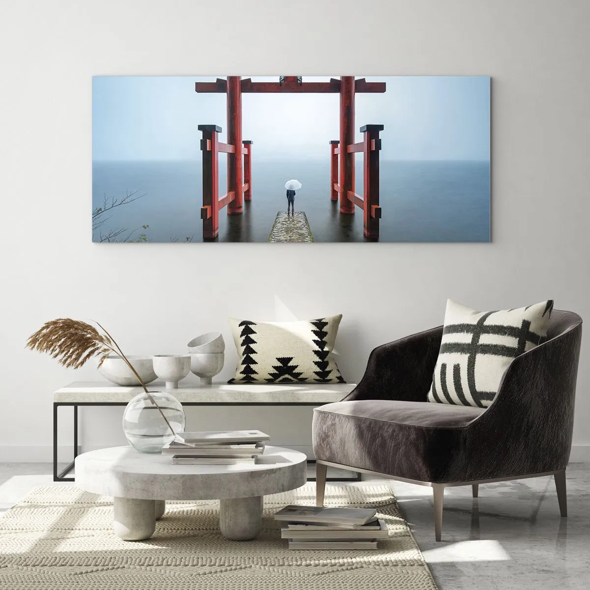 Schilderen op glas - Japanse mijmering - 120x50 cm