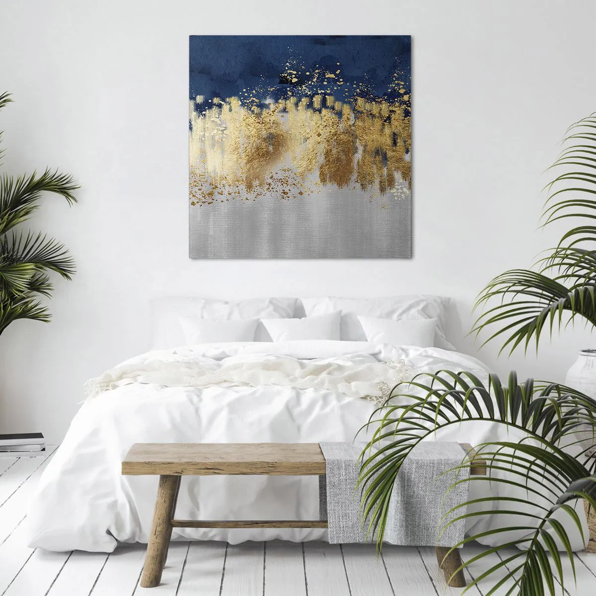 Schilderen op canvas - Een moderne compositie met sprankeling - 30x30 cm