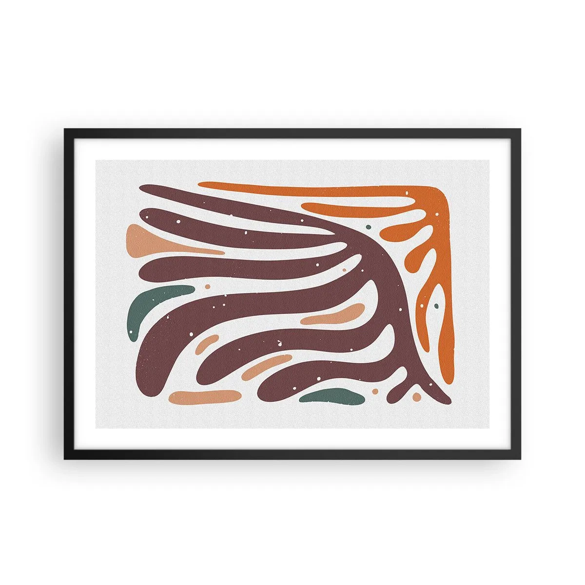 Poster in een zwarte lijst - Stralende organische compositie - 70x50 cm