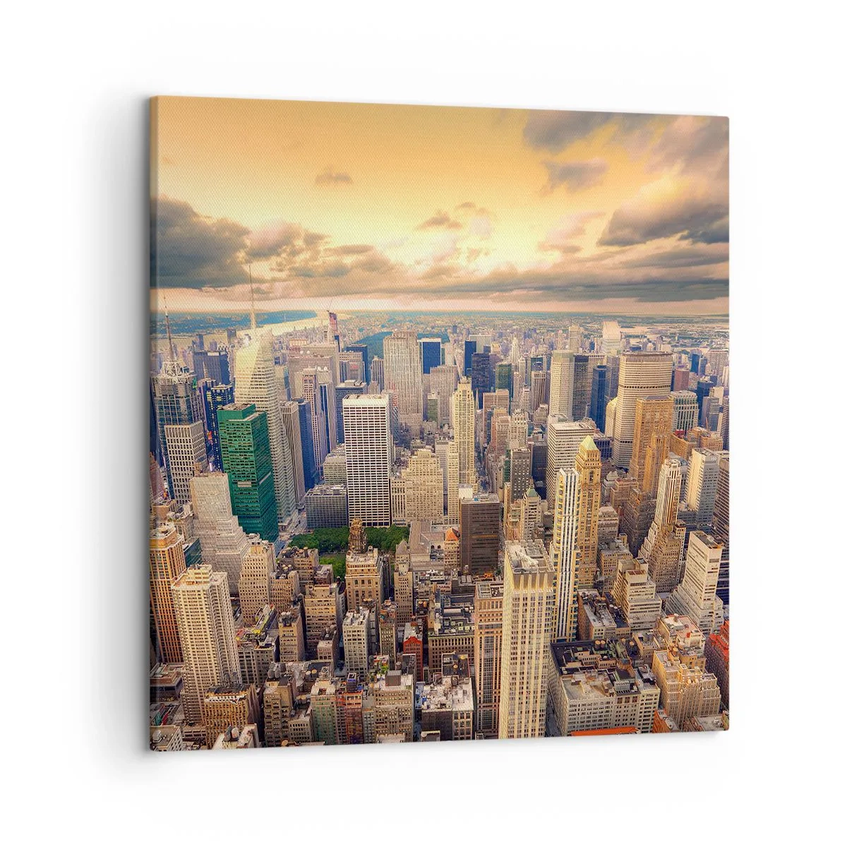 Schilderen op canvas - Vergulde metropool - 50x50 cm
