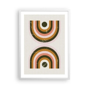 Poster in een witte lijst - Tweeling abstractie - 50x70 cm