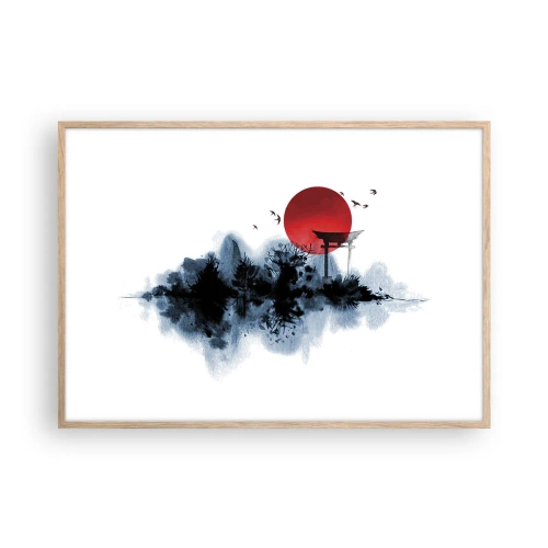 Een poster in een licht eiken lijst - Japanse weergave - 100x70 cm
