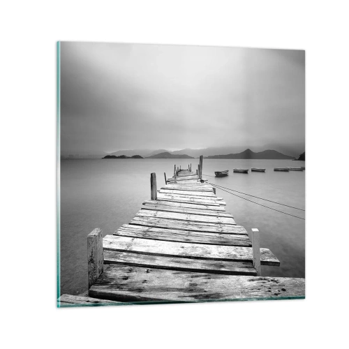 Schilderen op glas - Achter bergen en zeeën - 50x50 cm