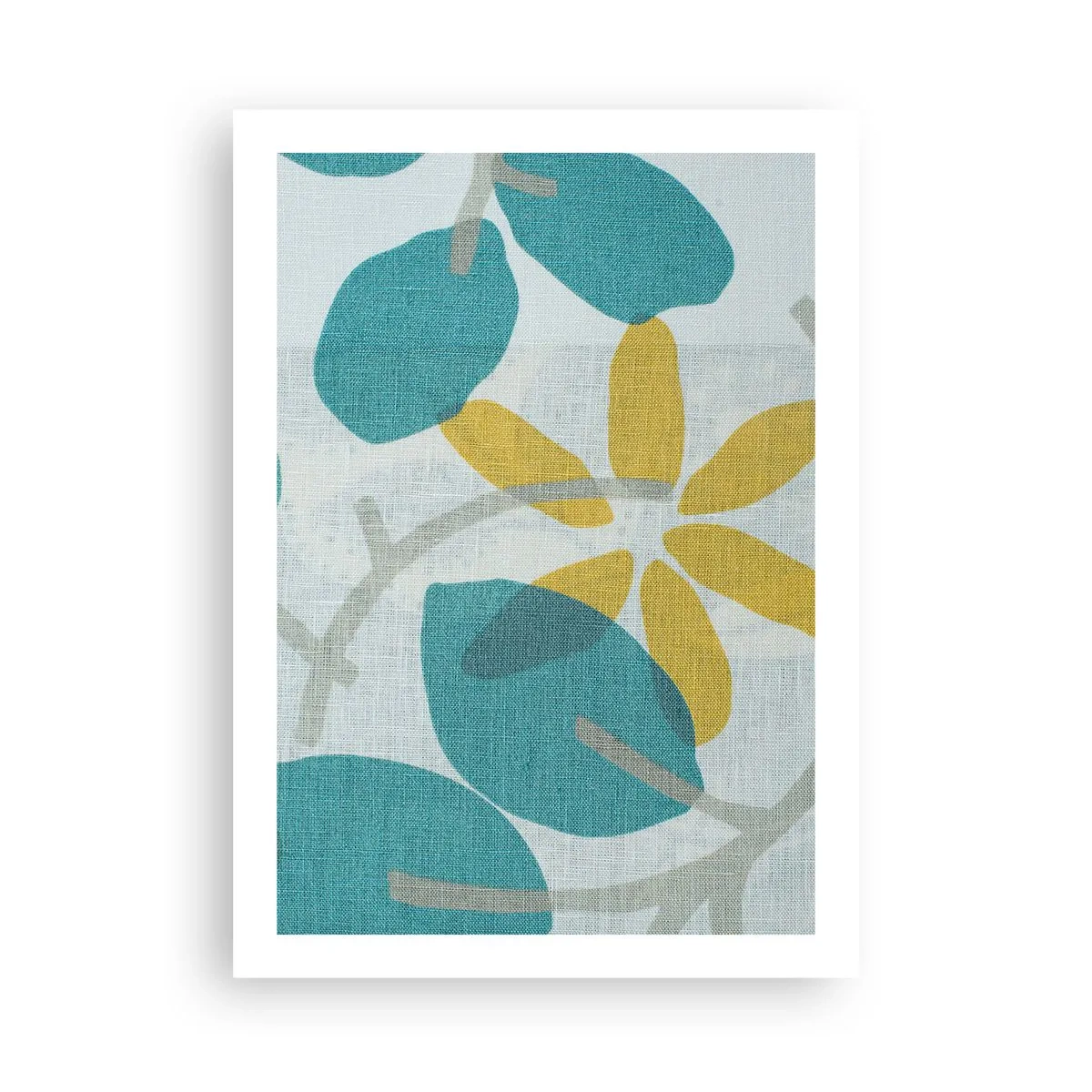 Poster - Tussen de azuurblauwe bladeren - 50x70 cm