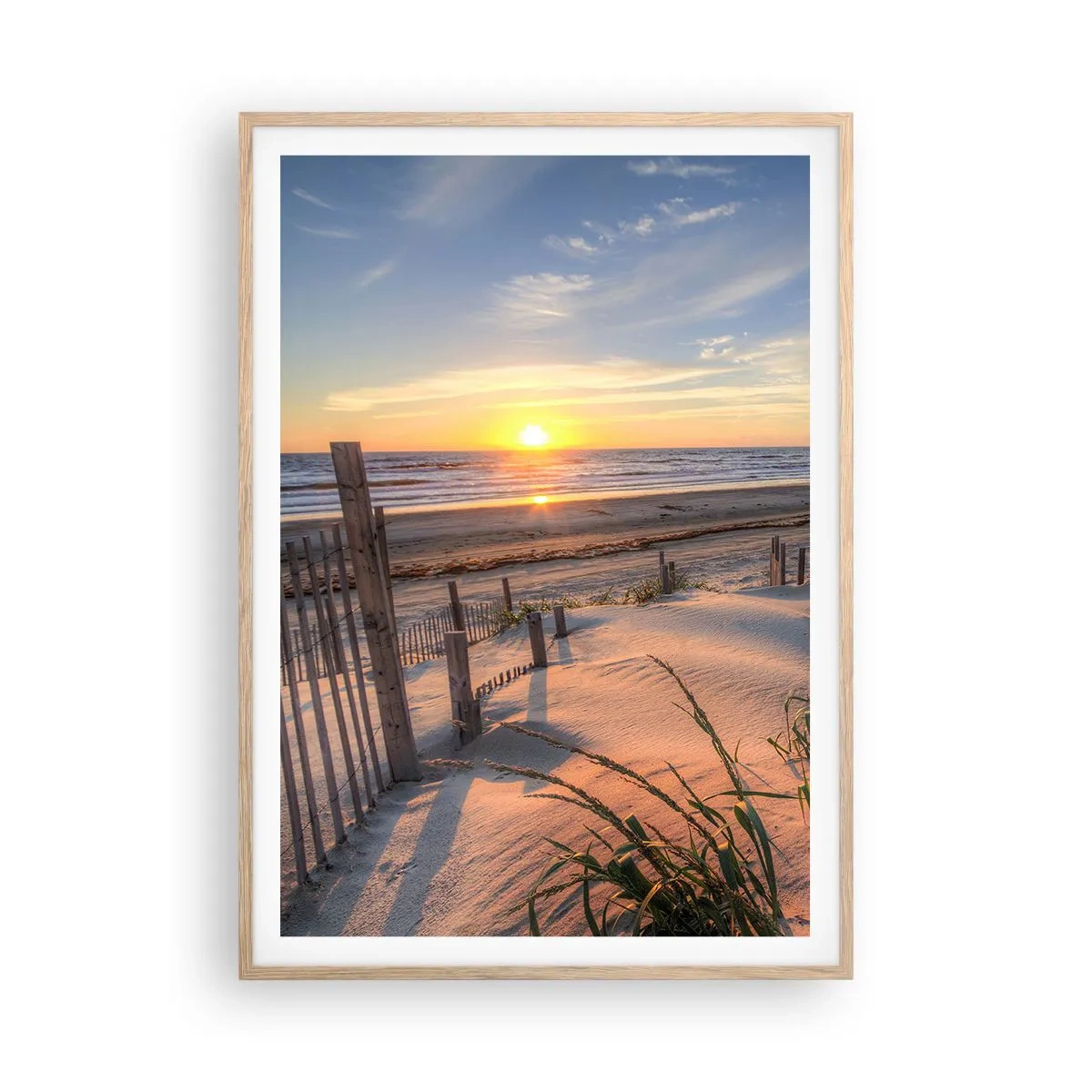 Een poster in een licht eiken lijst - Glans en schaduw van de wind - 70x100 cm