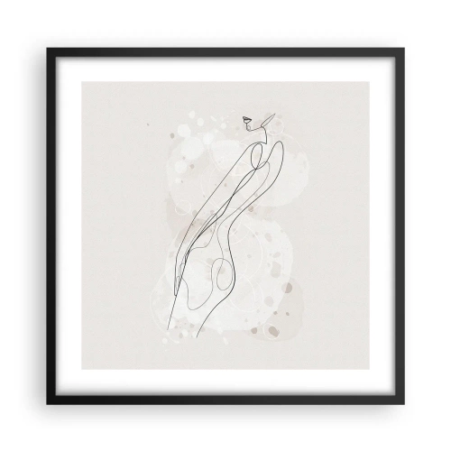 Poster in een zwarte lijst - De blik dwaalt af - 50x50 cm