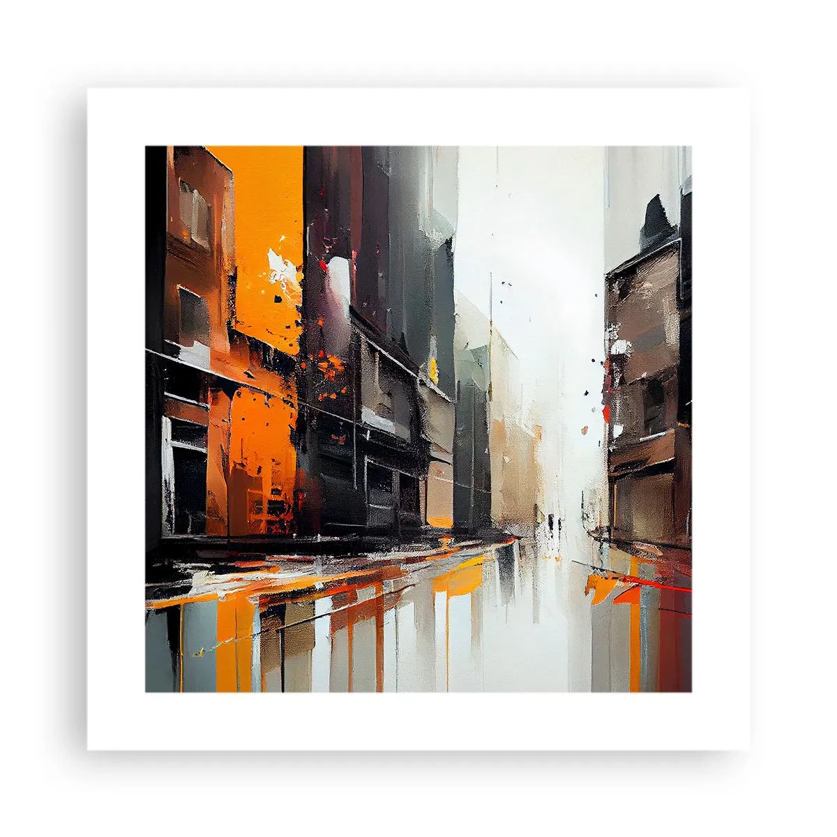 Poster - Regenachtige dag - 40x40 cm
