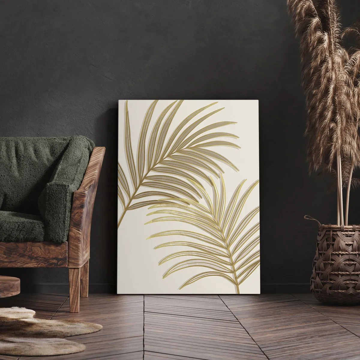Schilderen op canvas - Gouden Palm! - 80x120 cm