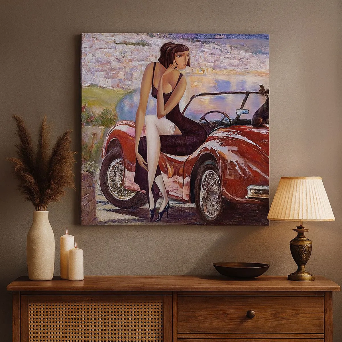 Schilderen op canvas - Zomer? Alleen aan de Rivièra - 30x30 cm