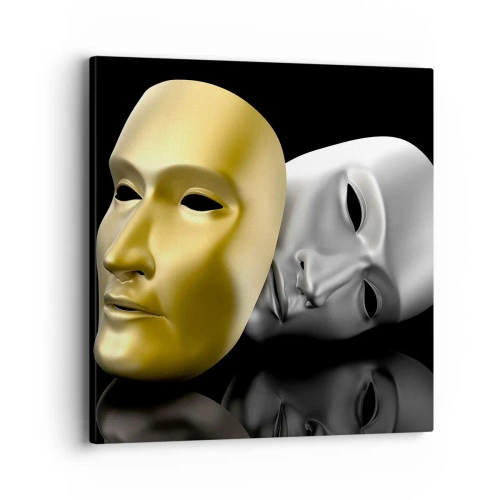 Schilderen op canvas - Het leven is theater - 40x40 cm