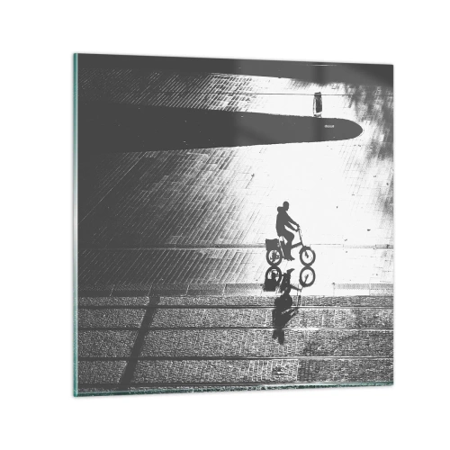 Schilderen op glas - Voor mij, door de stad - 50x50 cm