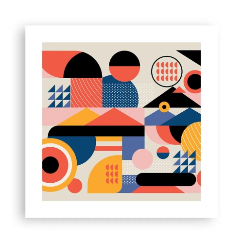 Poster - Compositie: speel rond - 40x40 cm