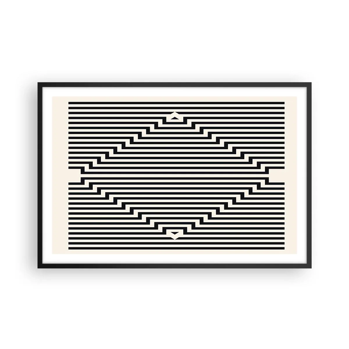 Poster in een zwarte lijst - Geometrische illusie - 91x61 cm