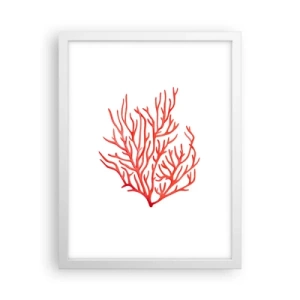 Poster in een witte lijst - Koraal filigraan - 30x40 cm
