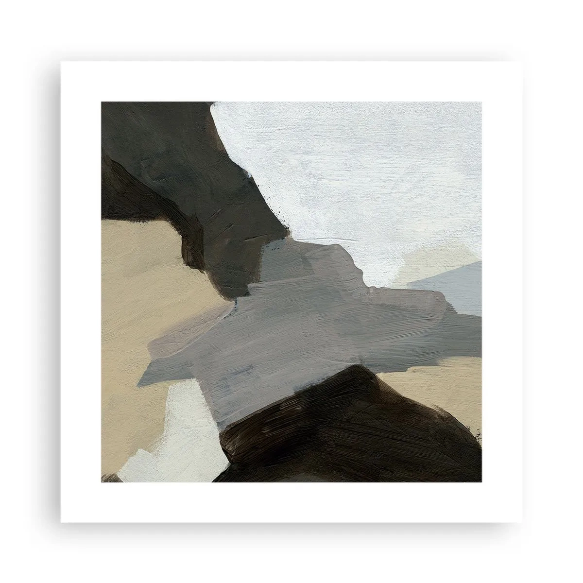 Poster - Abstractie: het kruispunt van grijs - 40x40 cm