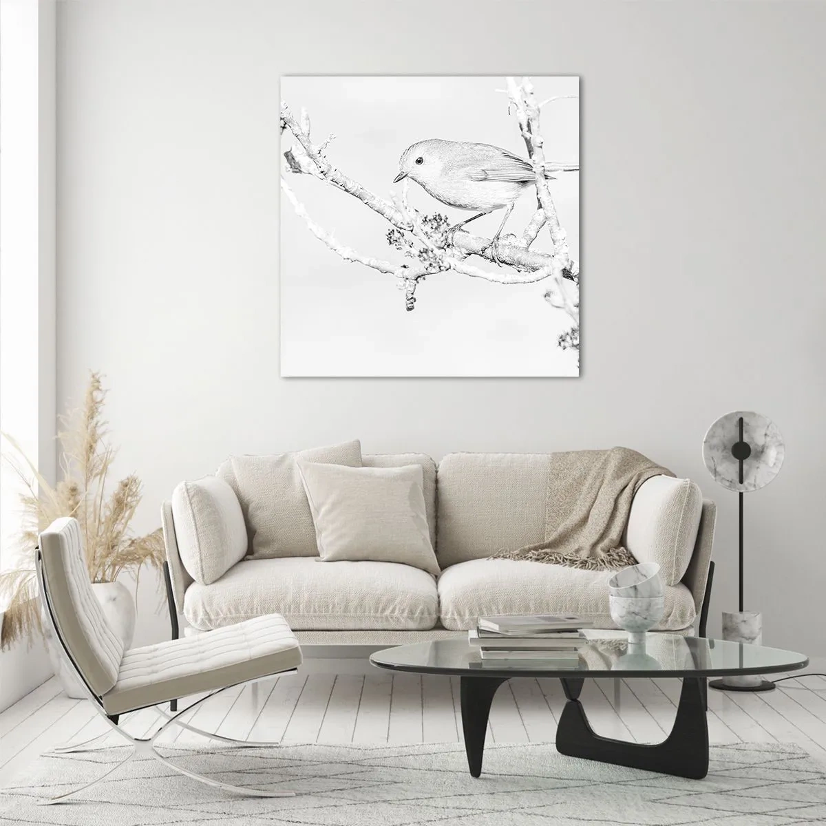 Schilderen op glas - Winterochtend - 30x30 cm