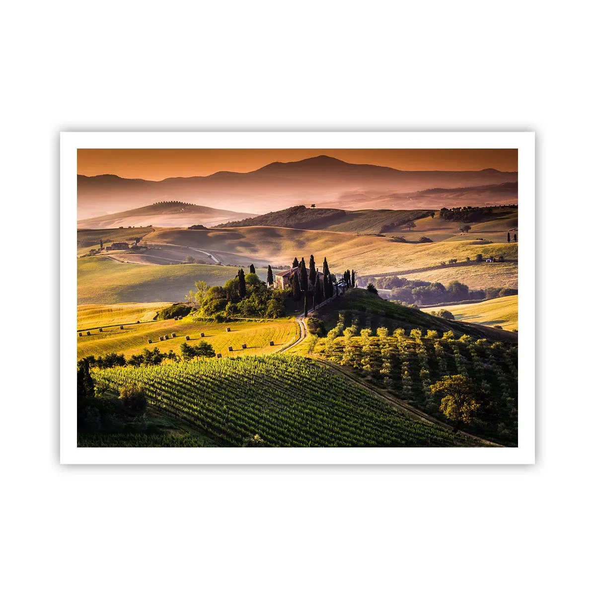 Poster - Arcadia - het Toscaanse landschap - 100x70 cm
