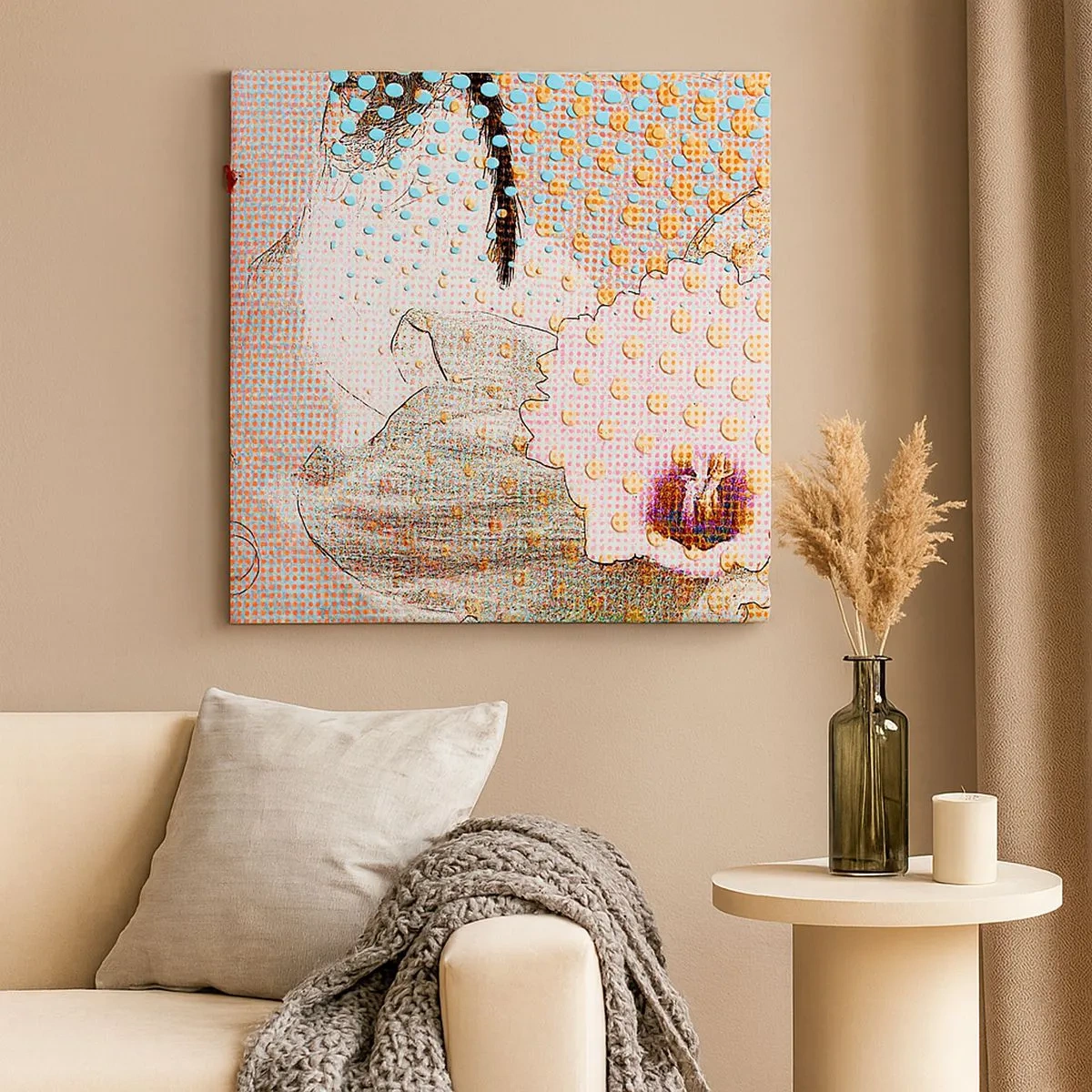 Schilderen op canvas - Stripboek heroïne - 30x30 cm