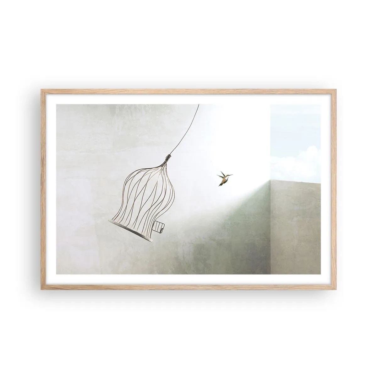 Een poster in een licht eiken lijst - In je element - 91x61 cm