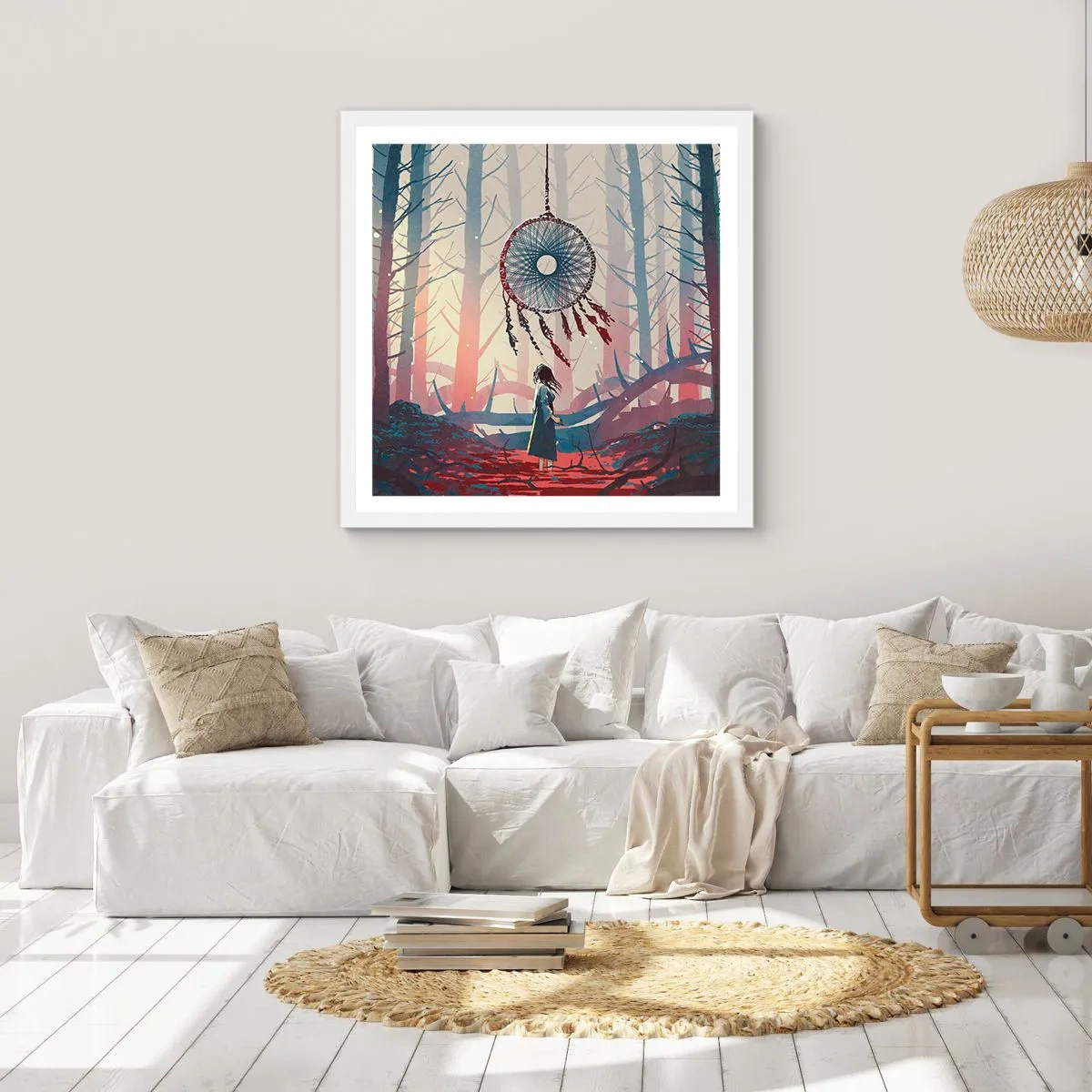 Poster in een witte lijst - Een geheim ritueel van geluk - 30x30 cm