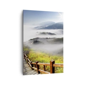 Schilderen op canvas - Geweven van schittering en mist - 70x100 cm