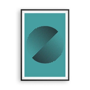 Poster in een zwarte lijst - Cirkel – een geometrische variatie - 61x91 cm