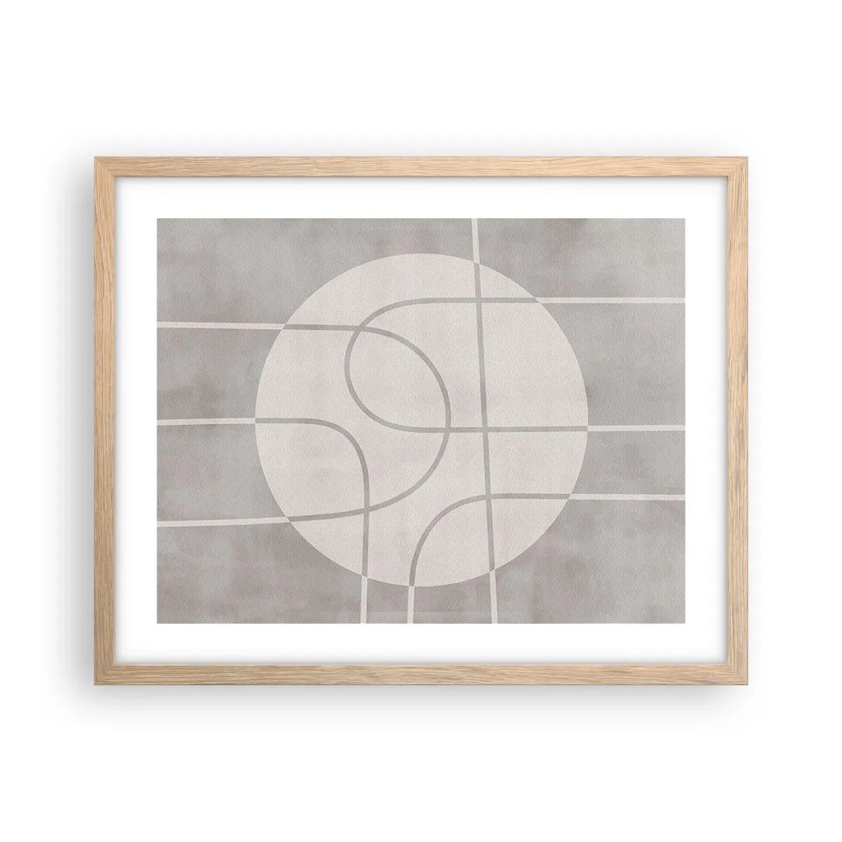 Een poster in een licht eiken lijst - Rond en rechtdoor - 50x40 cm