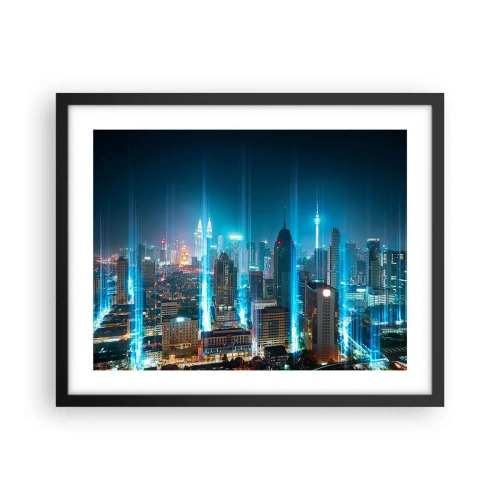 Poster in een zwarte lijst - Op z'n Berlijns naar de hemel - 50x40 cm