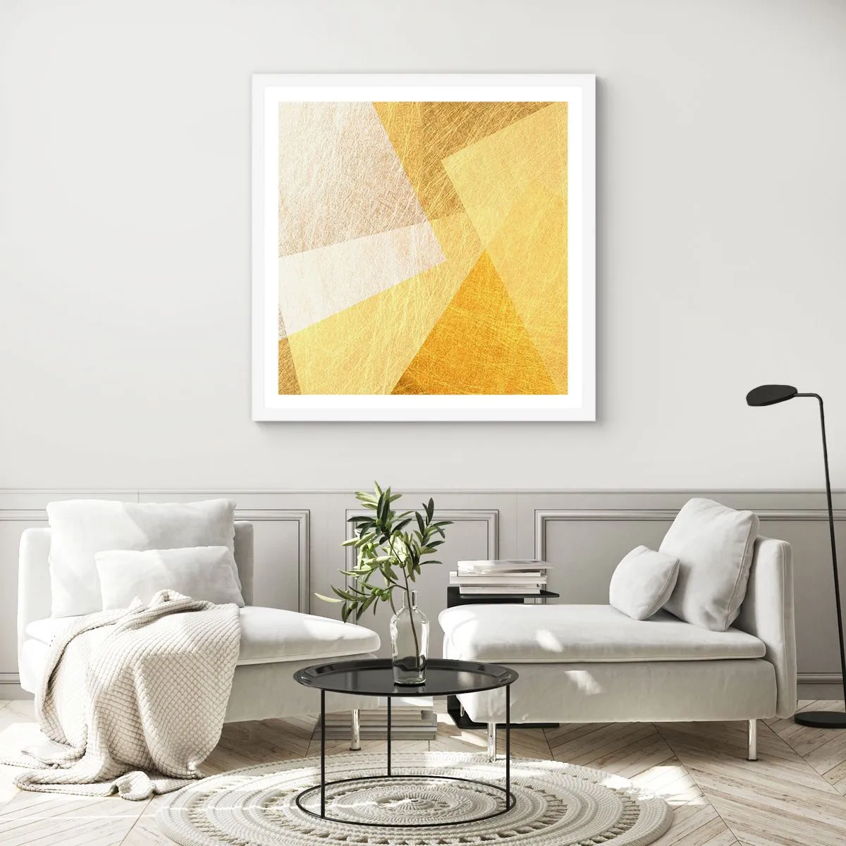 Poster in een witte lijst - Geometrie weer - 30x30 cm