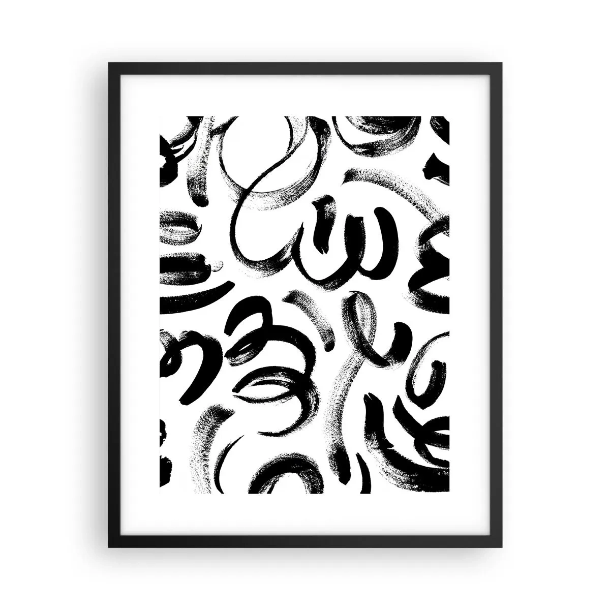 Poster in een zwarte lijst - Zwart op wit - 40x50 cm