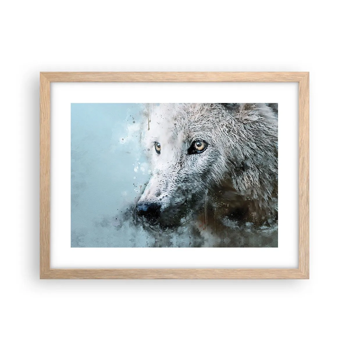 Een poster in een licht eiken lijst - Ontmoet de wolvenziel - 40x30 cm