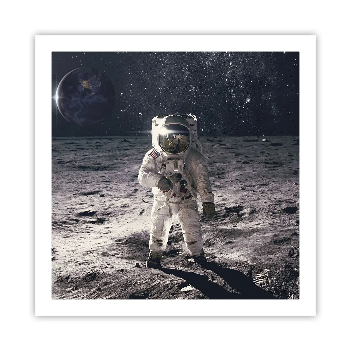 Poster - Groetjes van de maan - 60x60 cm