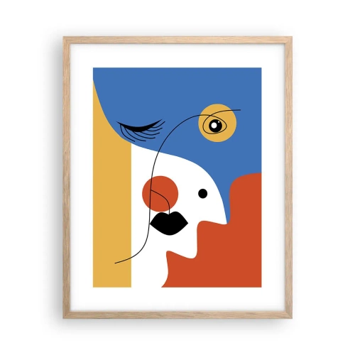 Een poster in een licht eiken lijst - Gedeconstrueerd portret - 40x50 cm