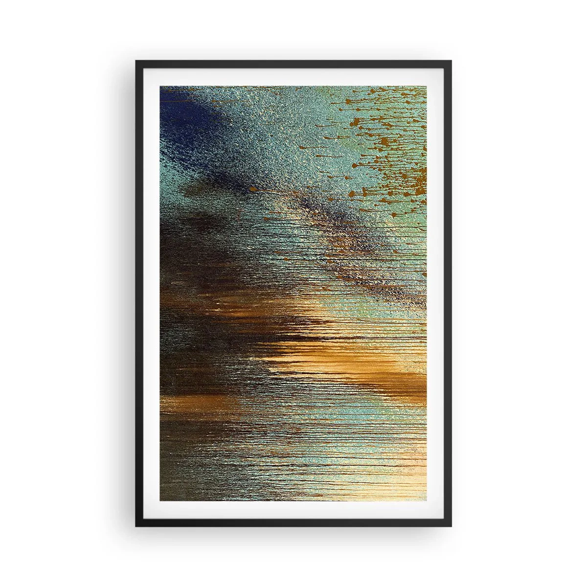 Poster in een zwarte lijst - Een niet toevallig kleurrijke compositie - 61x91 cm