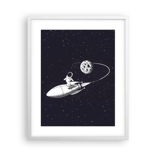 Poster in een witte lijst - Spacesurfer - 40x50 cm