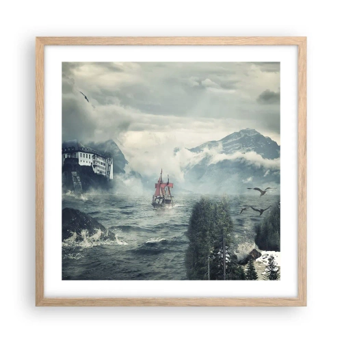 Een poster in een licht eiken lijst - In magische wateren - 50x50 cm