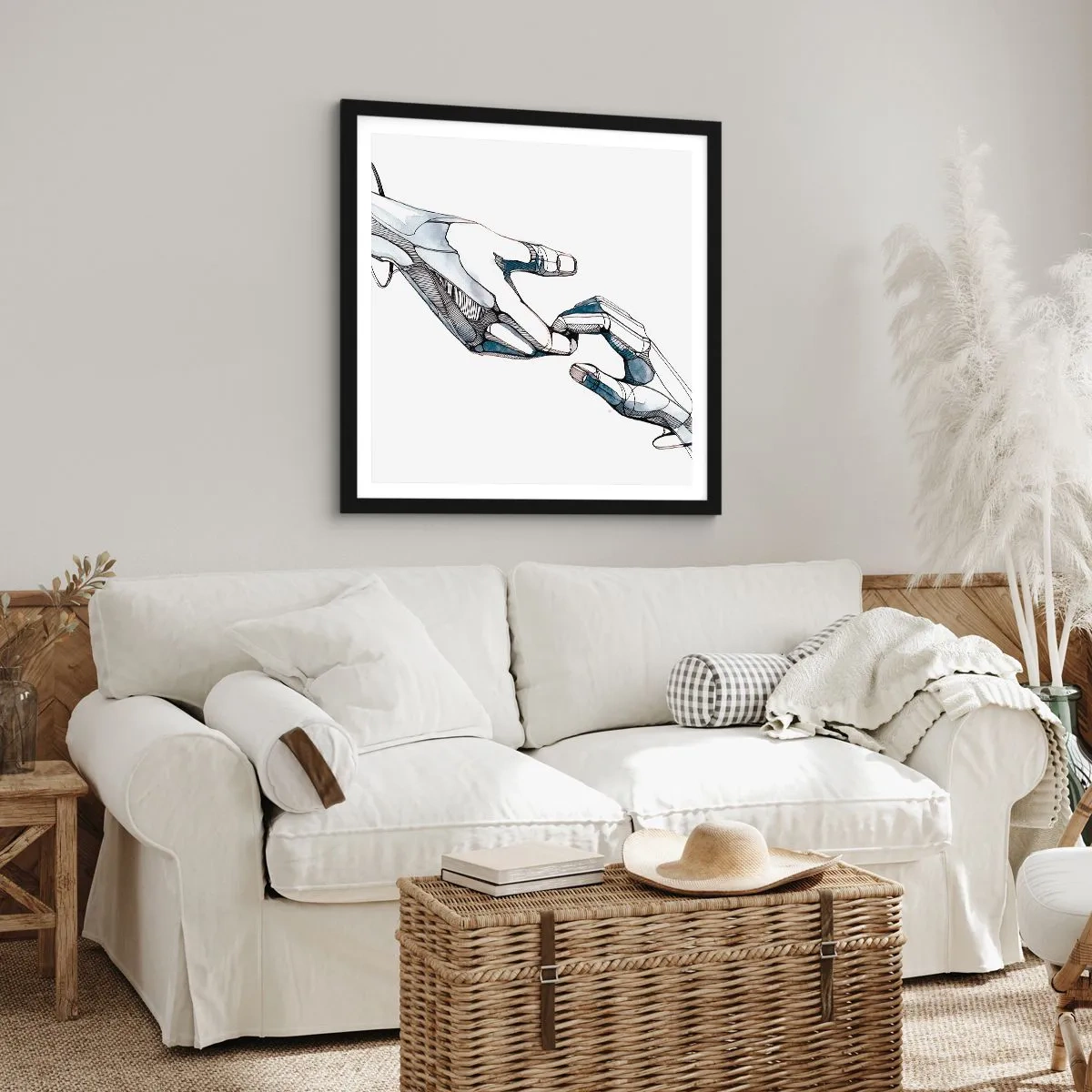 Poster in een zwarte lijst - Een goed gebaar - 30x30 cm