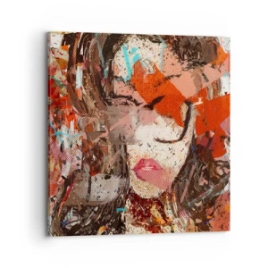 Schilderen op canvas - Niemand weet wat je werkelijk bent - 70x70 cm